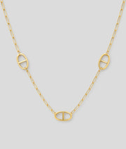 Collier sautoir maillons large Annie doré face