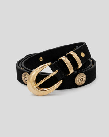Ceinture en cuir Kita noir face