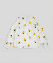 Chemise à broderies citrons face