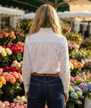 Chemise à volants Luzia blanche dos