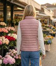 Doudoune sans manches Romy rose dos