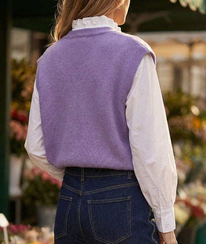 Gilet sans manches Butonna mauve dos