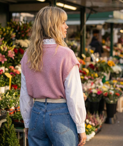 Gilet sans manches Butonna rose dos