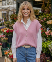 Gilet sans manches Butonna rose face