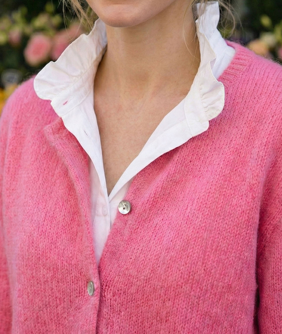 Gilet en maille Many rose détails