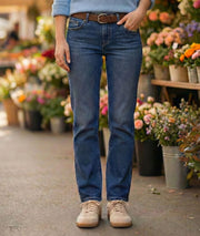 Jean slim délavé foncé face