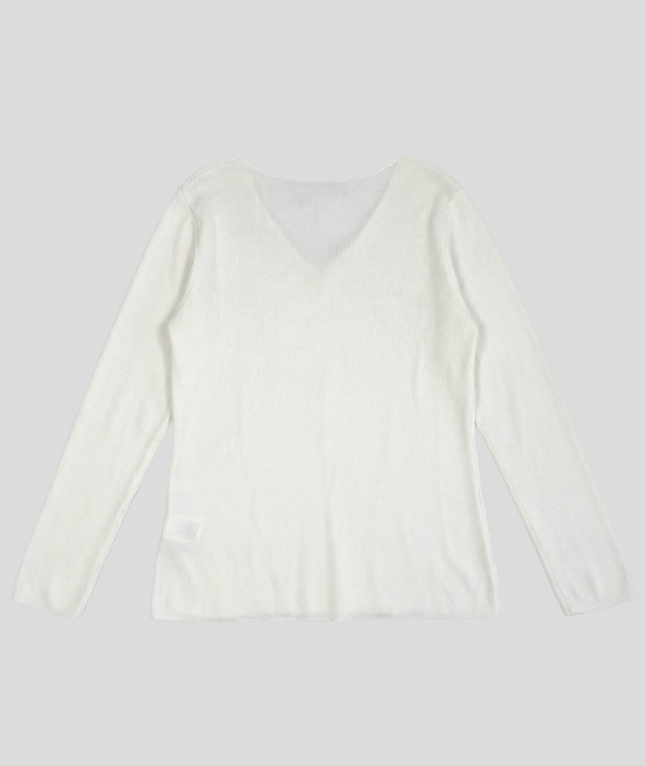 Pull fin manches longues Agile blanc dos