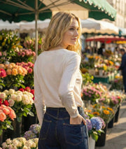 Pull fin manches longues Agile blanc dos