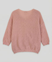 Pull en maille duveteuse Vicky rose dos