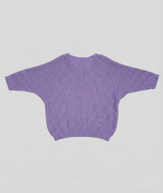 Pull en maille duveteuse Vicky lilas dos