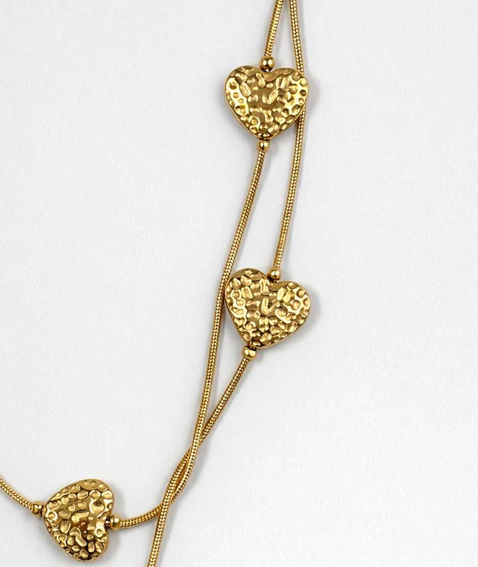 Collier sautoir avec cœurs Amelia