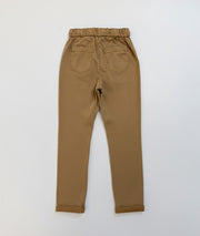Pantalon beige coupe mom taille élastiquée arrière
