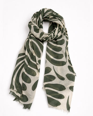 Foulard à motif Paloma vert face