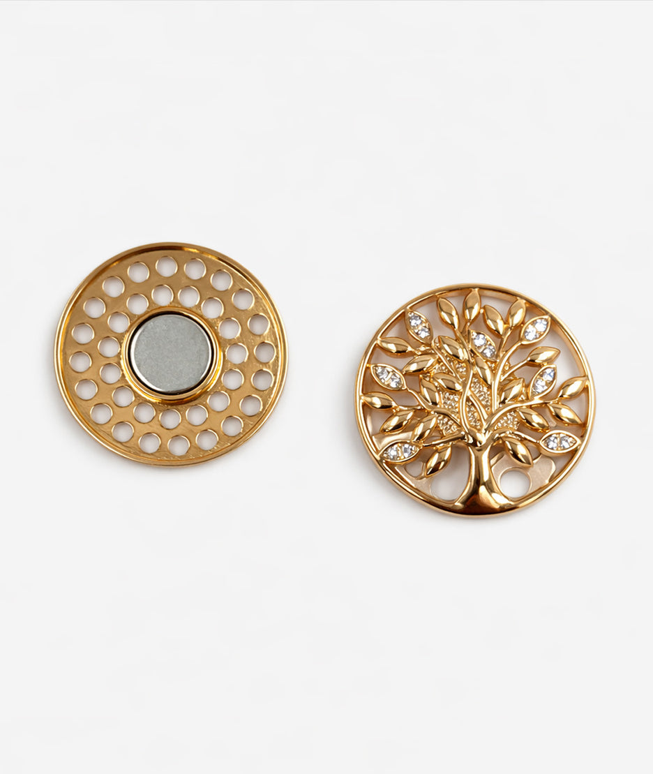 Broche arbre de vie avec strass face
