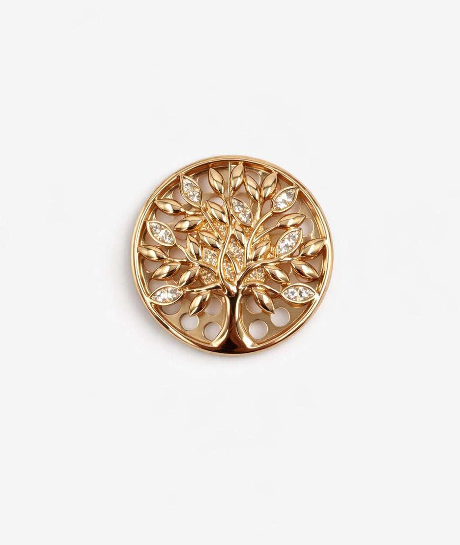 Broche arbre de vie avec strass face