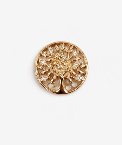 Broche arbre de vie avec strass face