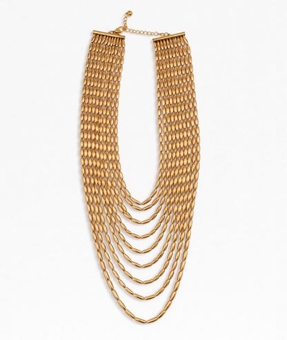 Collier à rangs multiples Charlotte jaune face