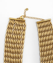 Collier à rangs multiples Charlotte jaune détail