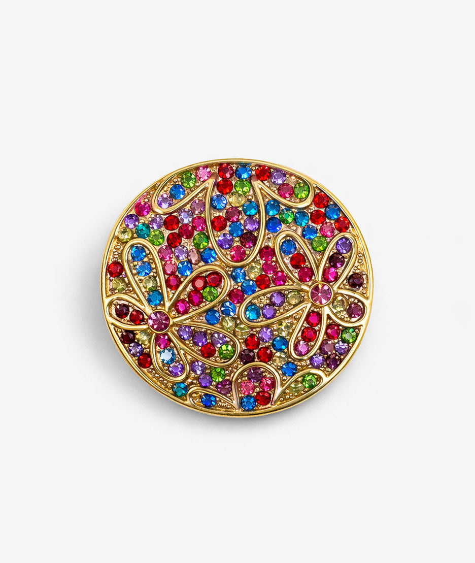 Broche à strass colorés Vitail face