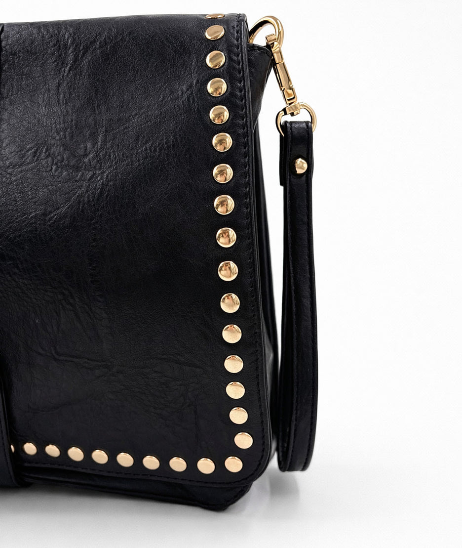 Sac carré effet cuir texturé avec clous Ninon détail