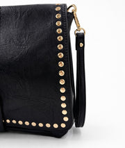 Sac carré effet cuir texturé avec clous Ninon détail