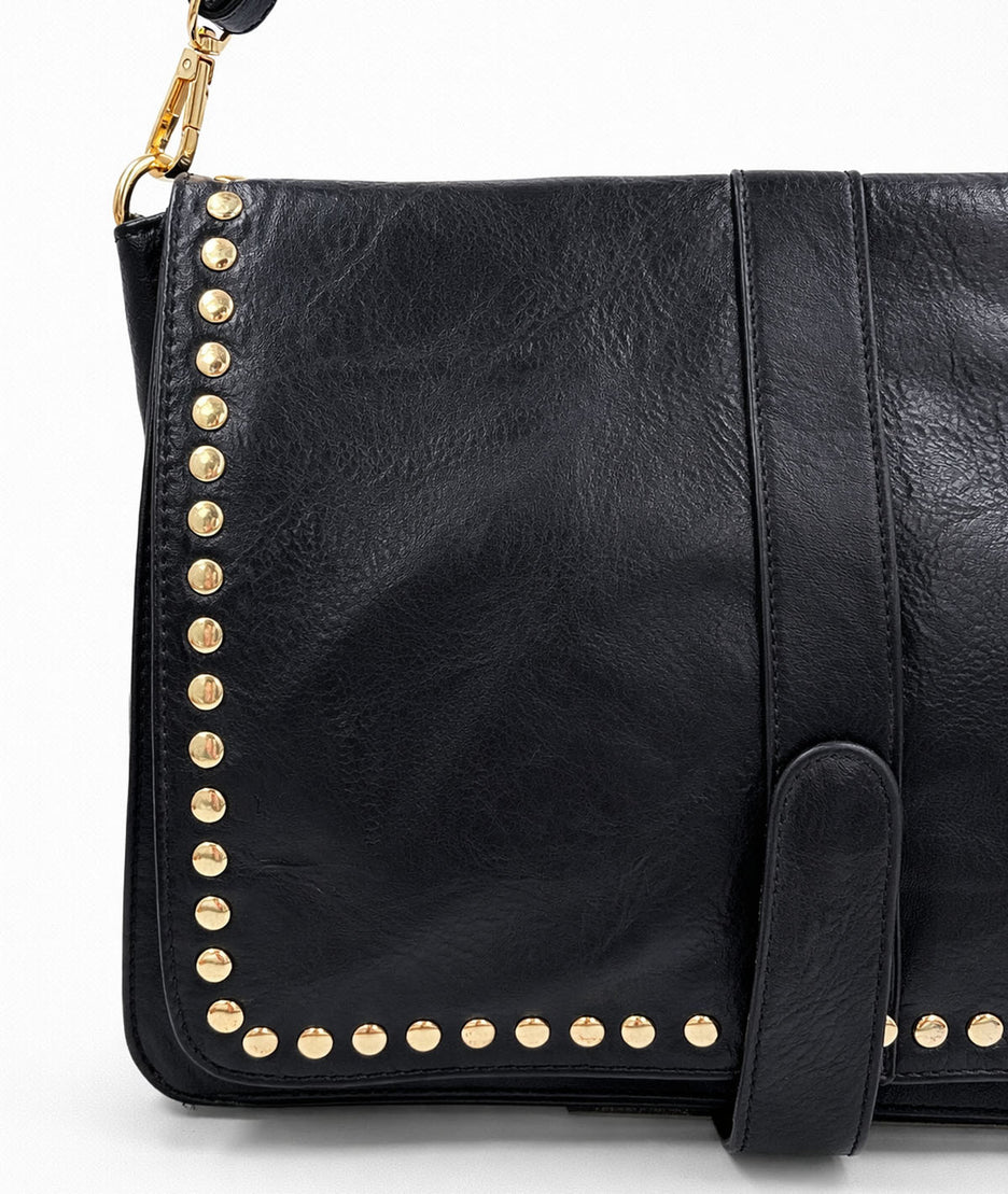 Sac carré effet cuir texturé avec clous Ninon détail