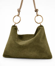 Sac en cuir Debbie vert olive face