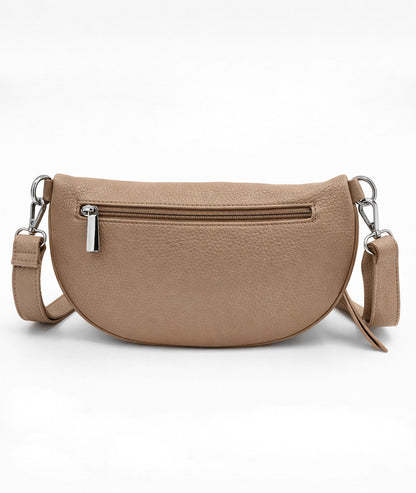 Sac banane à fermeture taupe dos