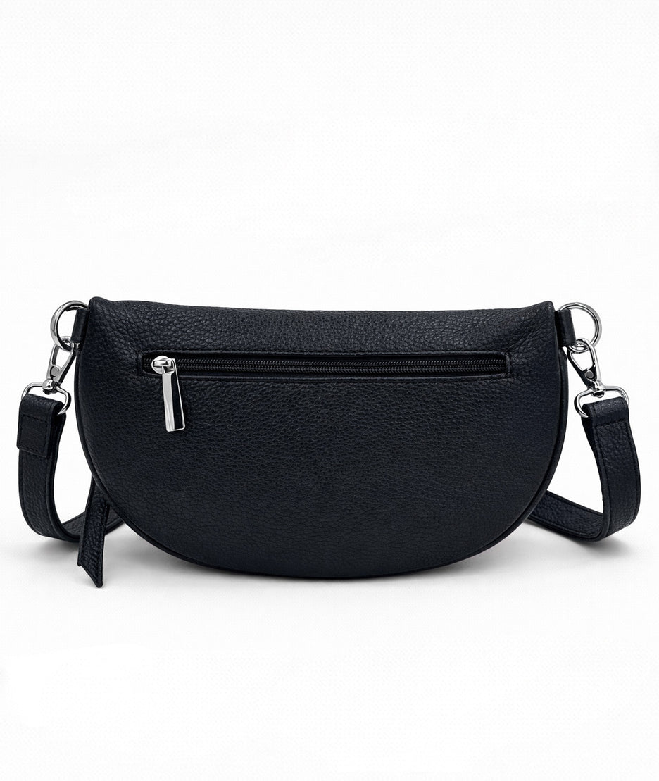 Sac banane à fermeture noir dos