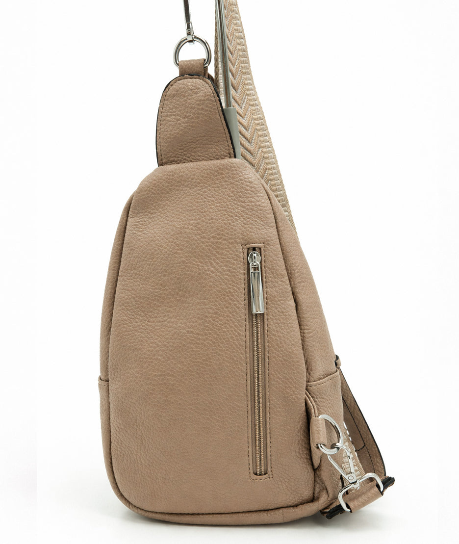 Sac banane en bandoulière Paulie taupe dos