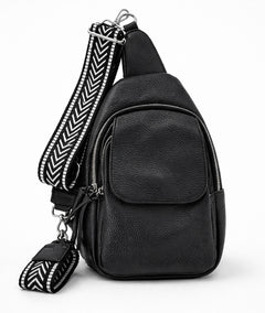 Sac banane en bandoulière Paulie noir face