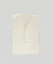 Gilet sans manches boutons dorés Bustia écru dos