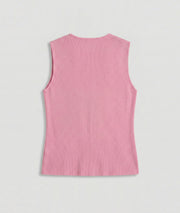 Gilet sans manches boutons dorés Bustia rose dos