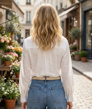 Chemise à broderies anglaises Eva blanc dos