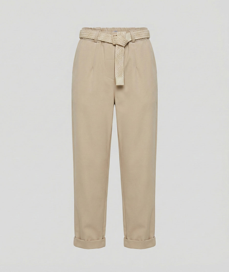 Pantalon taille élastique coupe carotte Erika avant
