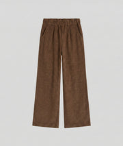 Pantalon ajouré en velours Jennifer - choco