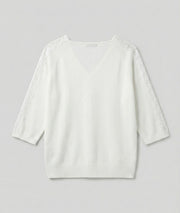 pull manches trois-quarts à dentelle Donna arrière