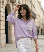 Chemise oversize à rayures Thea face avant
