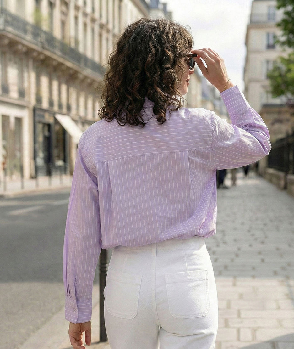 Chemise oversize à rayures Thea face arrière