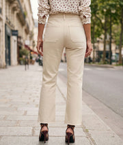 Pantalon flare boutons nacrés Pont face arrière