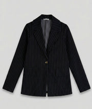 Veste blazer à rayures Elodie noir avant