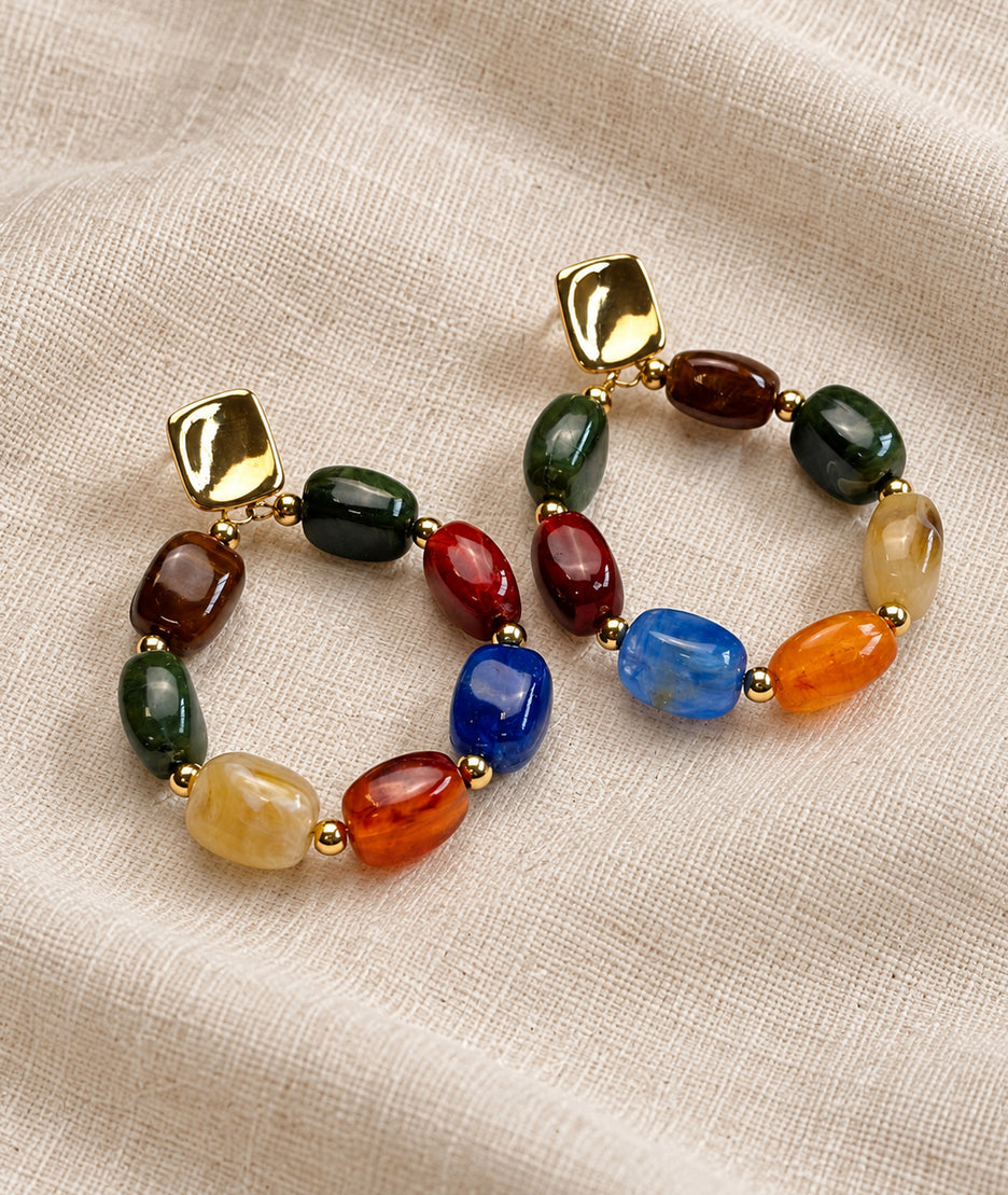 Boucles d'oreilles Cally pierres multicolores