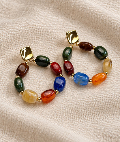 Boucles d'oreilles Cally pierres multicolores