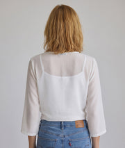 Boléro Vera écru en mousseline transparente dos — marque Carnaby