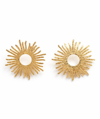 Boucles d'oreilles Soleil jaune face