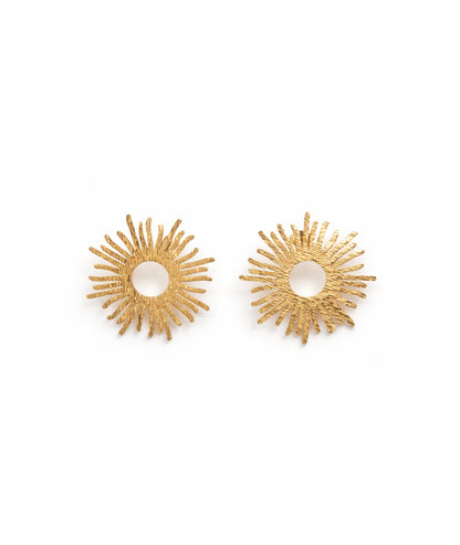 Boucles d'oreilles Soleil jaune face