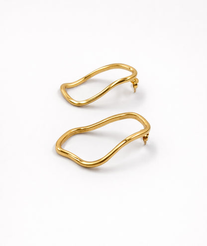 Boucles d'oreilles dorées Vague