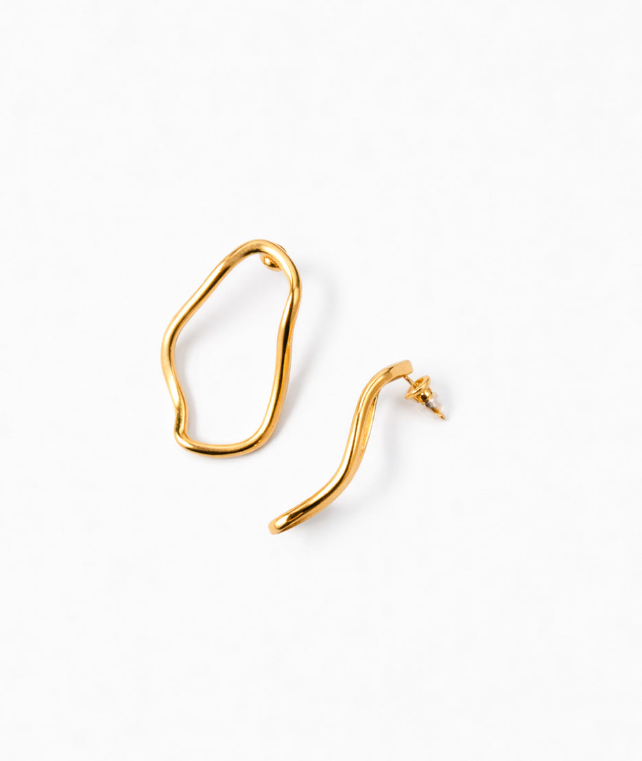 Boucles d'oreilles dorées Vague