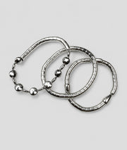Bracelet femme gris argenté détail perles effet métallique - Carnaby