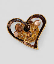 Broche cœur rétro chic - multi